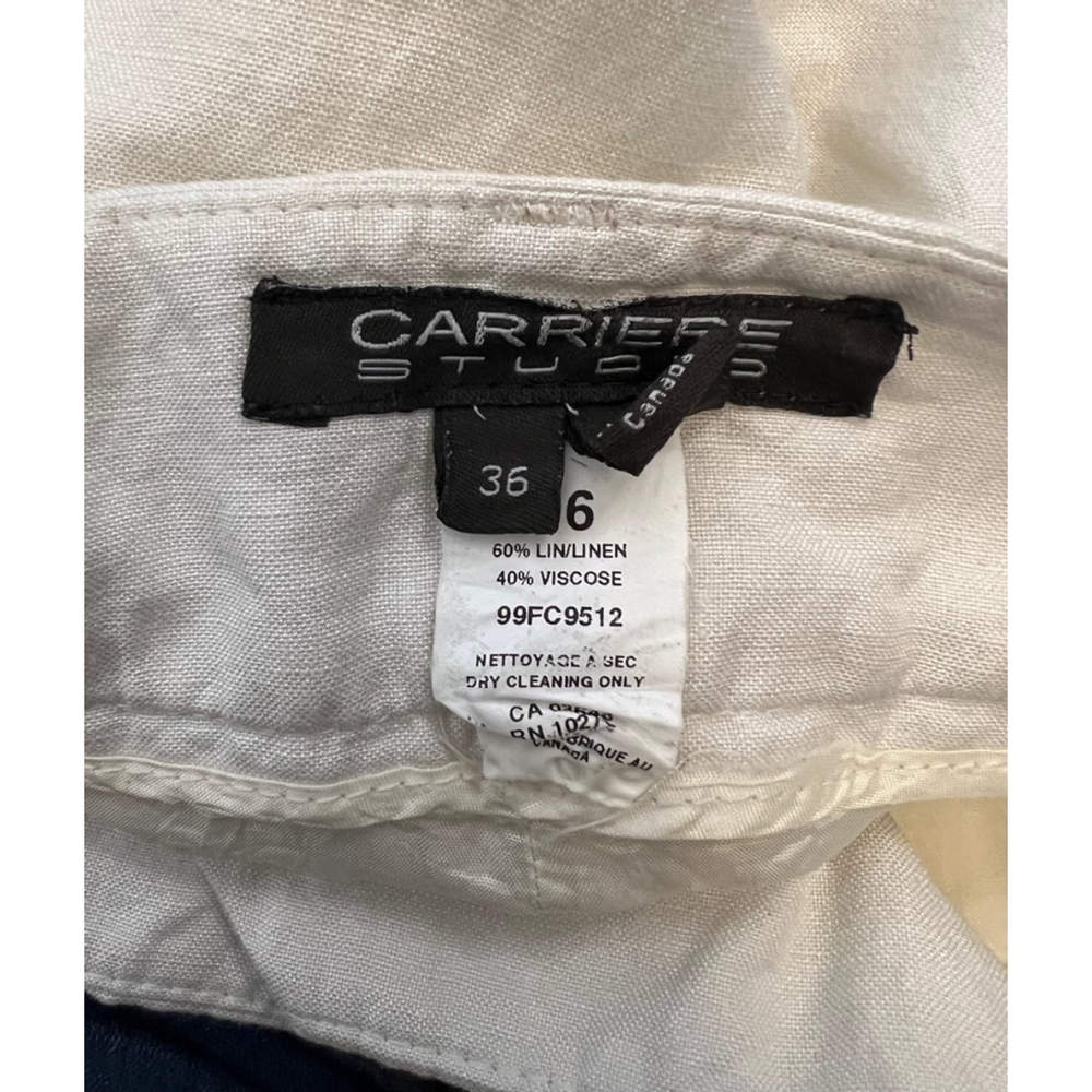 Carriere Studio Ivory Linen Blend Wide Leg Pants Women’s Size 6 / 36 - Picture 10 of 10